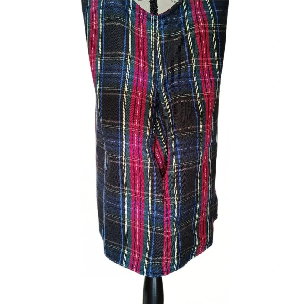 Forever 21 Plaid Pinafore Jumper Mini Dress Large Front Zip 90s Grunge‎ Y2K